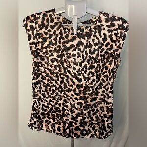 The Limited Brown and Black leopard Sleeveless Boxy Blouse‎ tall medium